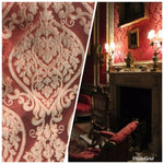 NEW Sir Isaac Designer Brocade Satin Damask Fabric- Red- Upholstery & Drapery BTY - Fancy Styles Fabric Pierre Frey Lee Jofa Brunschwig & Fils