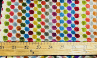NEW! Novelty Burnout Polka Dot Chenille Upholstery Velvet Fabric -Multi Rainbow - Fancy Styles Fabric Pierre Frey Lee Jofa Brunschwig & Fils