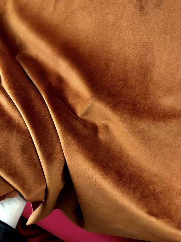 NEW Designer Burnt Orange Velvet Upholstery And Drapery Fabric - Fancy Styles Fabric Pierre Frey Lee Jofa Brunschwig & Fils
