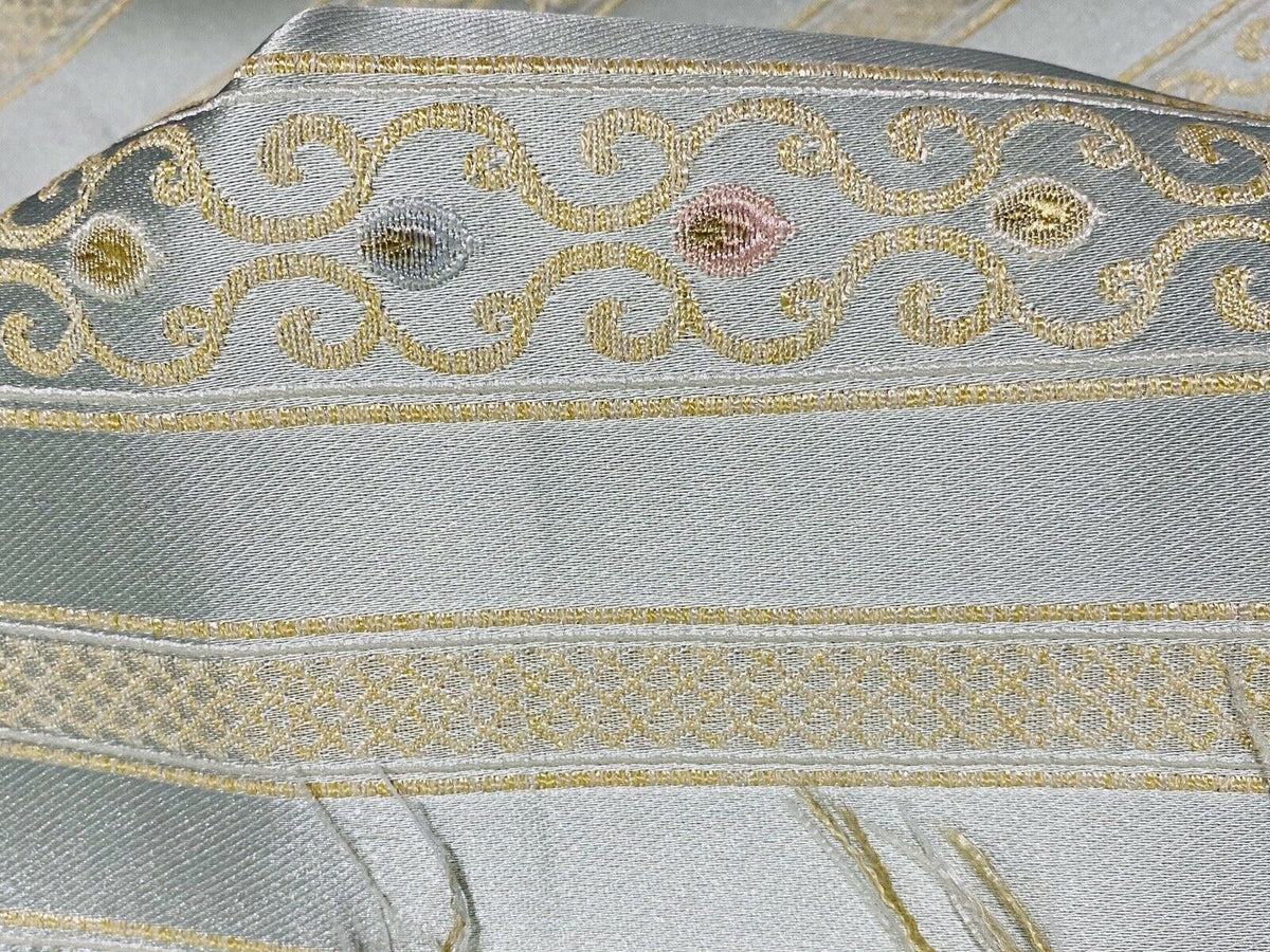 NEW Princess Avery Novelty Ritz Neoclassical Brocade Striped Satin Fabric - Louis Blue - Fancy Styles Fabric Pierre Frey Lee Jofa Brunschwig & Fils