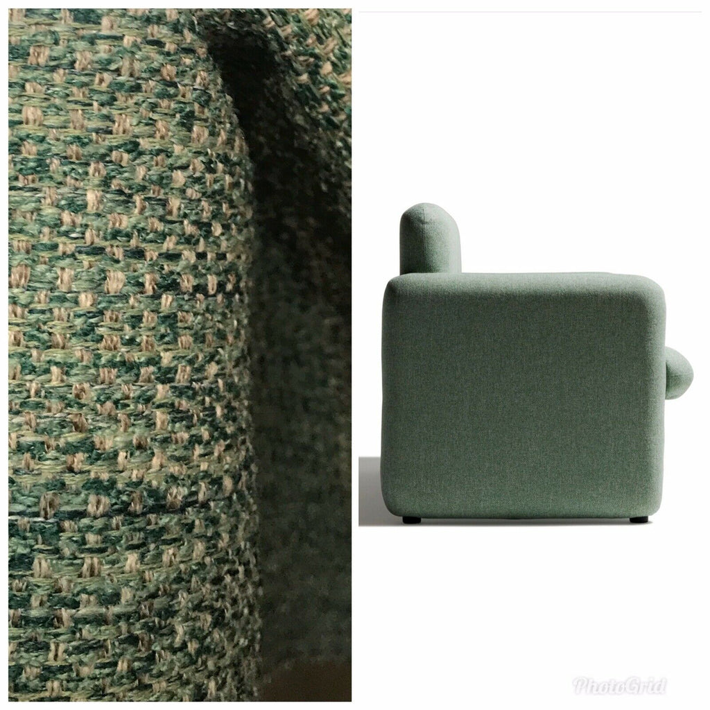NEW Designer Upholstery Heavyweight Nubby Tweed Fabric- Green Melange BTY - Fancy Styles Fabric Pierre Frey Lee Jofa Brunschwig & Fils