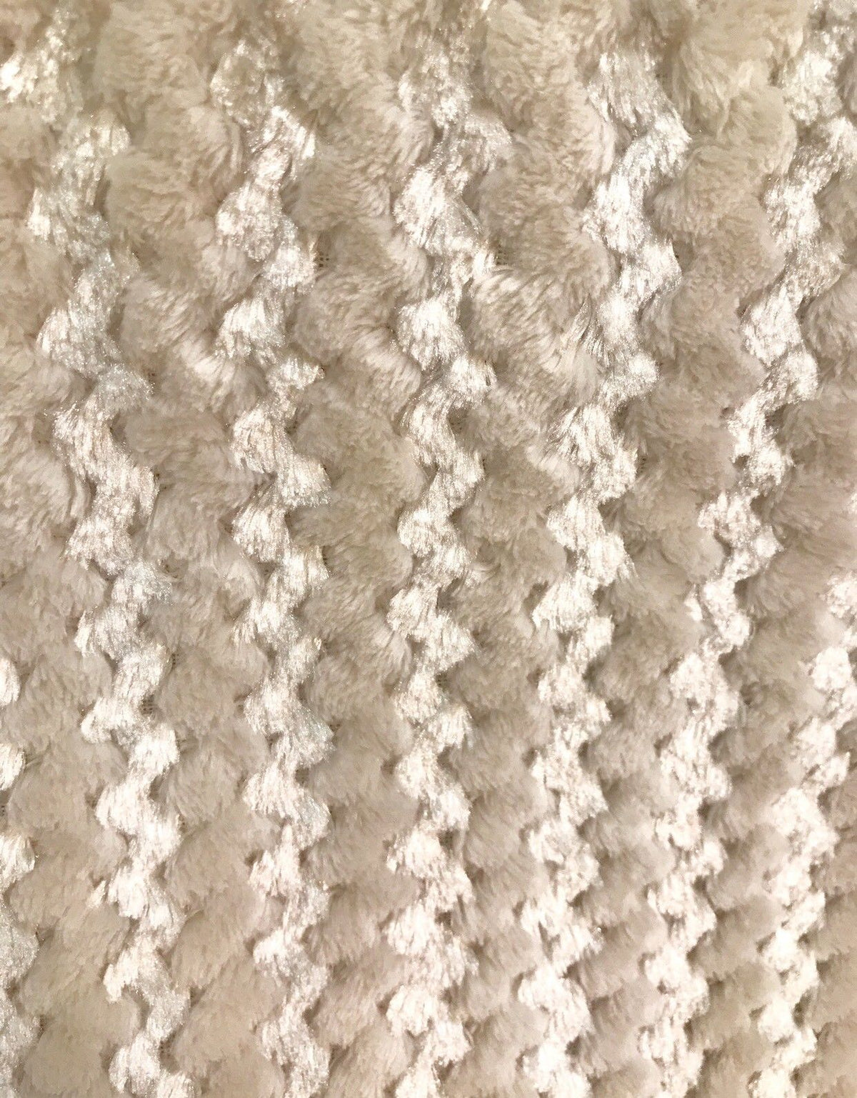 Designer Luxury Faux Fur Plush Fabric- Beige And Shell- Sold By The Yard - Fancy Styles Fabric Pierre Frey Lee Jofa Brunschwig & Fils