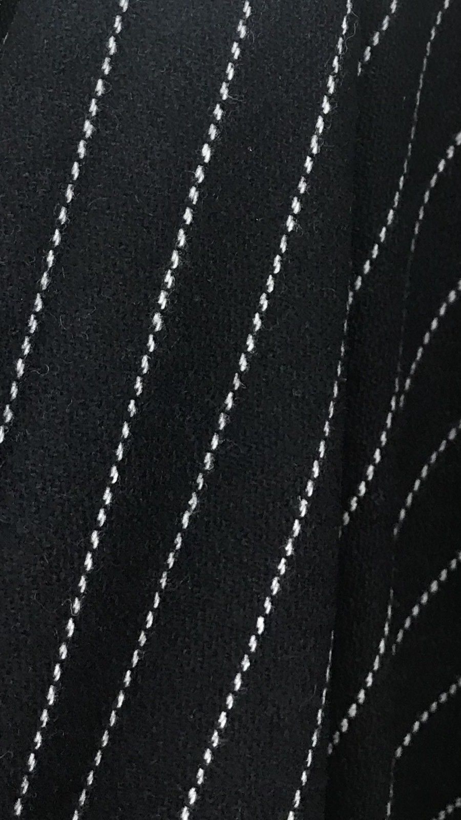 NEW Close-Out Designer Wool Dacron Pinstripe Coat Fabric - Black White - Fancy Styles Fabric Pierre Frey Lee Jofa Brunschwig & Fils