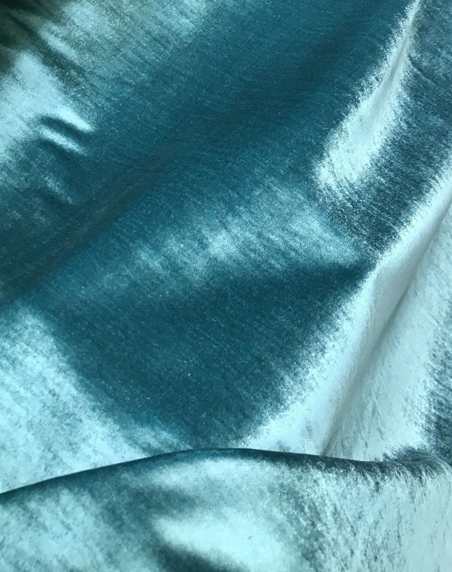 NEW! Designer Lined Silk Rayon Drapery Velvet Fabric By the yard- Turquoise - Fancy Styles Fabric Pierre Frey Lee Jofa Brunschwig & Fils