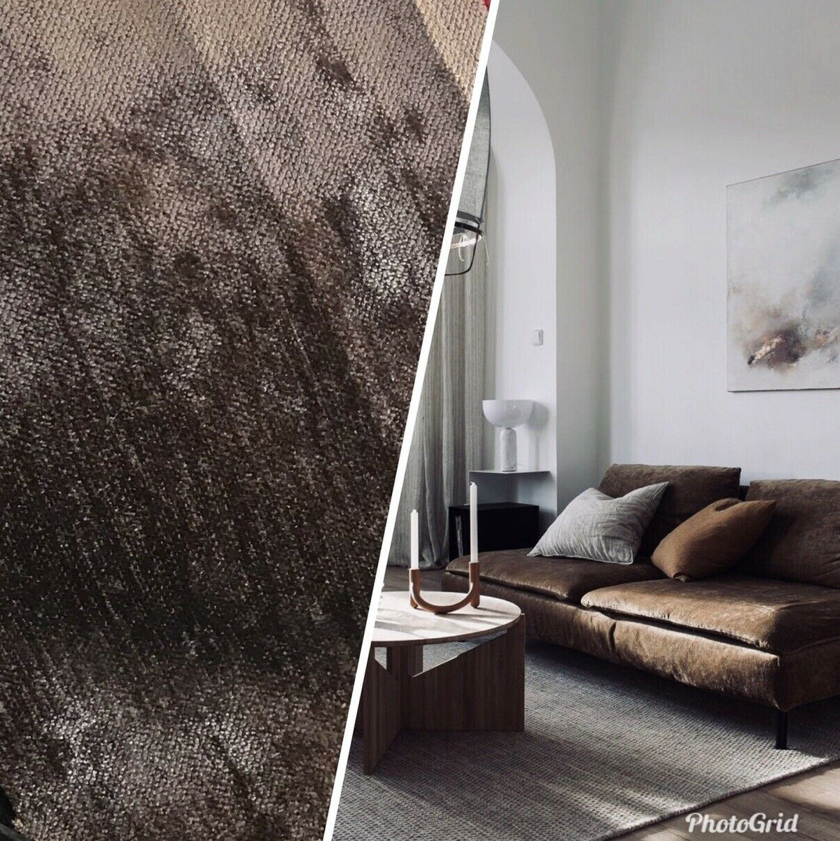 Designer Velvet Upholstery Decorating Fabric - Mocha Brown- By The Yard - Fancy Styles Fabric Pierre Frey Lee Jofa Brunschwig & Fils