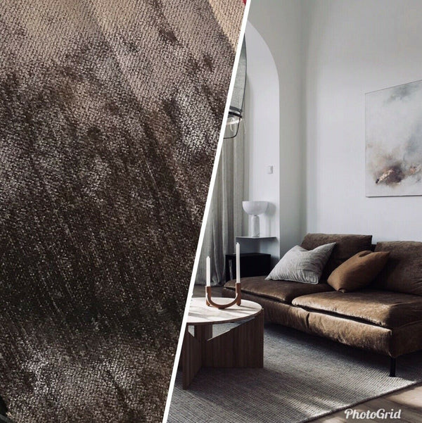 Designer Velvet Upholstery Decorating Fabric - Mocha Brown- By The Yard - Fancy Styles Fabric Pierre Frey Lee Jofa Brunschwig & Fils