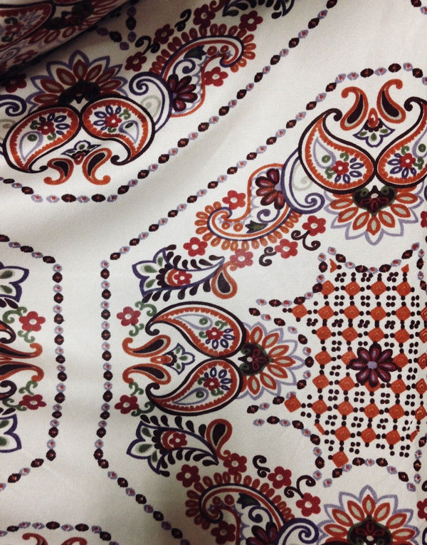 Close-Out Designer Runway 100% Silk Jersey Fabric Floral On White-  Sold by yard - Fancy Styles Fabric Pierre Frey Lee Jofa