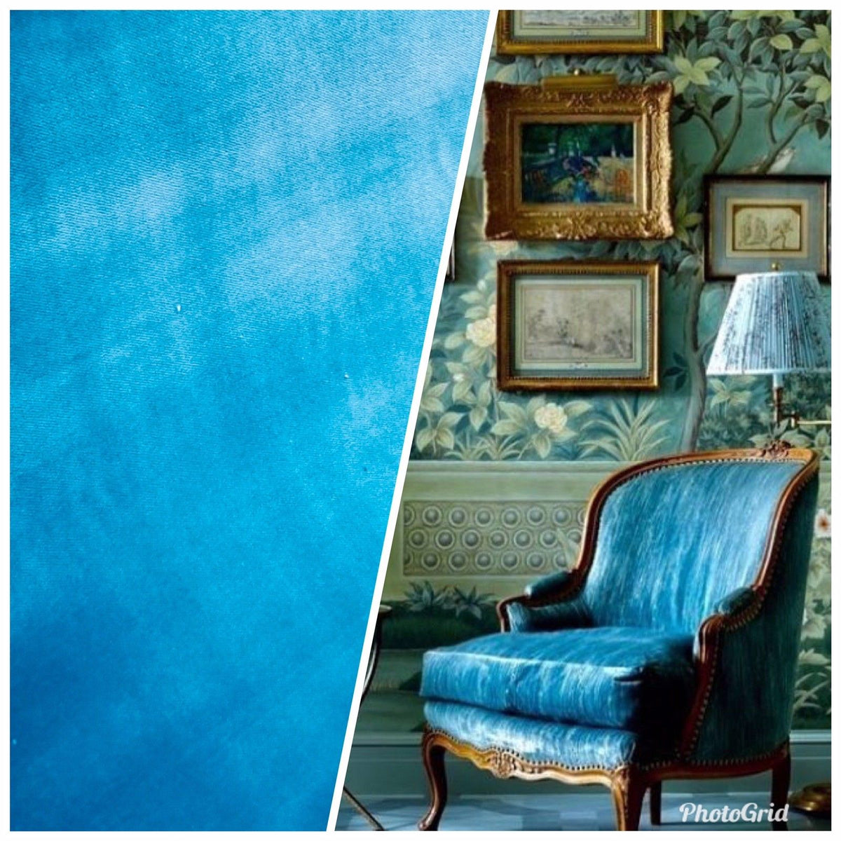 NEW Designer Soft Velvet Upholstery Fabric - Turquoise - By the yard - Fancy Styles Fabric Boutique
