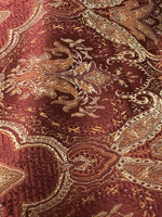 3/4 Yard Remnant- 110” wide- Brocade Bohemian Upholstery Fabric - Wine Red - Fancy Styles Fabric Pierre Frey Lee Jofa Brunschwig & Fils