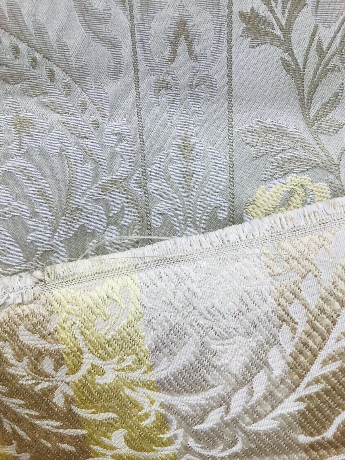 NEW Italian Brocade Satin Fabric- Ivory- Floral Upholstery Neoclassical Louis - Fancy Styles Fabric Pierre Frey Lee Jofa Brunschwig & Fils