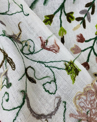 NEW Novelty Decorating Drapery Fabric- Crewel Floral Embroidery - Fancy Styles Fabric Pierre Frey Lee Jofa Brunschwig & Fils