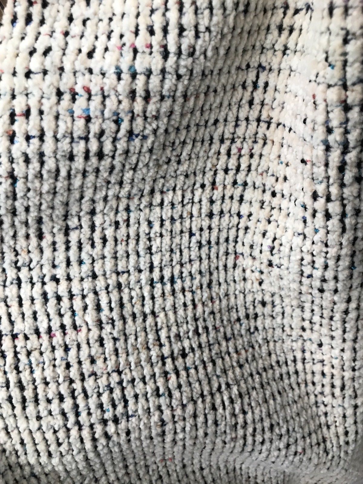 SALE! Designer Chunky Chenille Fabric - White With Color Yarns- Upholstery - Fancy Styles Fabric Pierre Frey Lee Jofa Brunschwig & Fils