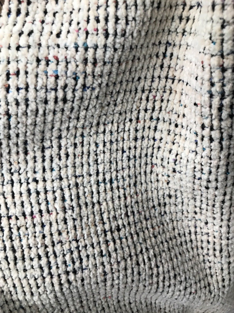 SALE! Designer Chunky Chenille Fabric - White With Color Yarns ...