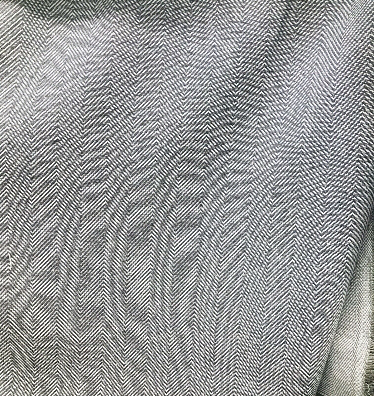 NEW Countess Cora Novelty Designer Herringbone Chevron Upholstery & Drapery Tweed Fabric - Steel Grey - Fancy Styles Fabric Pierre Frey Lee Jofa Brunschwig & Fils