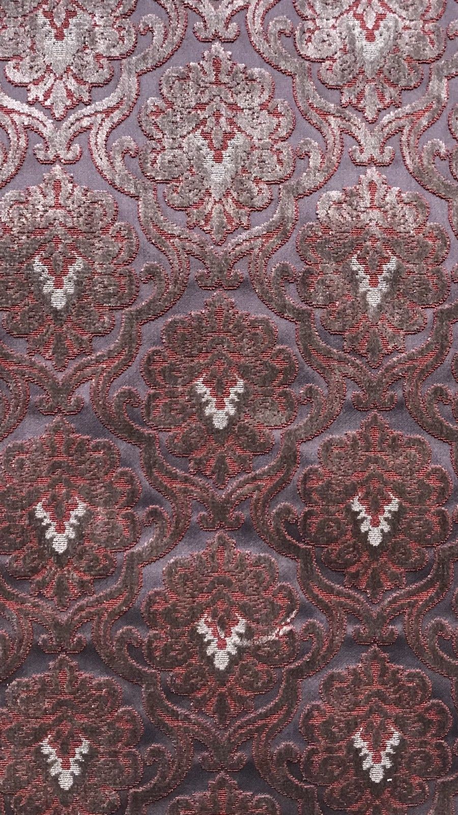 NEW Novelty Made In Italy Burnout Chenille Velvet Fabric Silver-Pink Upholstery - Fancy Styles Fabric Boutique