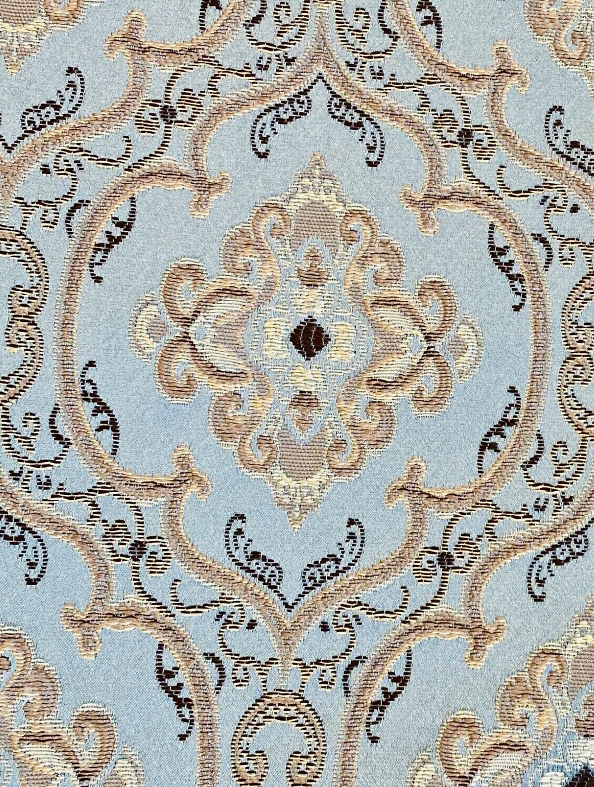NEW! Princess Nina Designer Brocade Satin Damask Drapery & Upholstery Fabric- Duck Egg Blue - Fancy Styles Fabric Pierre Frey Lee Jofa Brunschwig & Fils