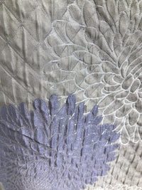 NEW Designer Quilted Satin Brocade Fabric - Floral- Lavender & Ivory - Fancy Styles Fabric Boutique