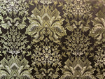 NEW! Brocade Satin Neoclassical Fabric- Brown Palms Damask - Fancy Styles Fabric Pierre Frey Lee Jofa Brunschwig & Fils