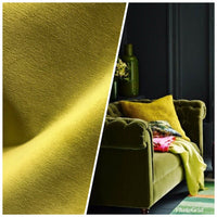 NEW! Designer Velvet Upholstery Fabric - Mustard Yellow Ochre- BTY - Fancy Styles Fabric Pierre Frey Lee Jofa Brunschwig & Fils