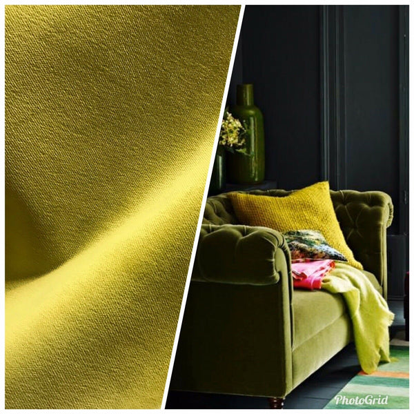 NEW! Designer Velvet Upholstery Fabric - Mustard Yellow Ochre- BTY - Fancy Styles Fabric Pierre Frey Lee Jofa Brunschwig & Fils
