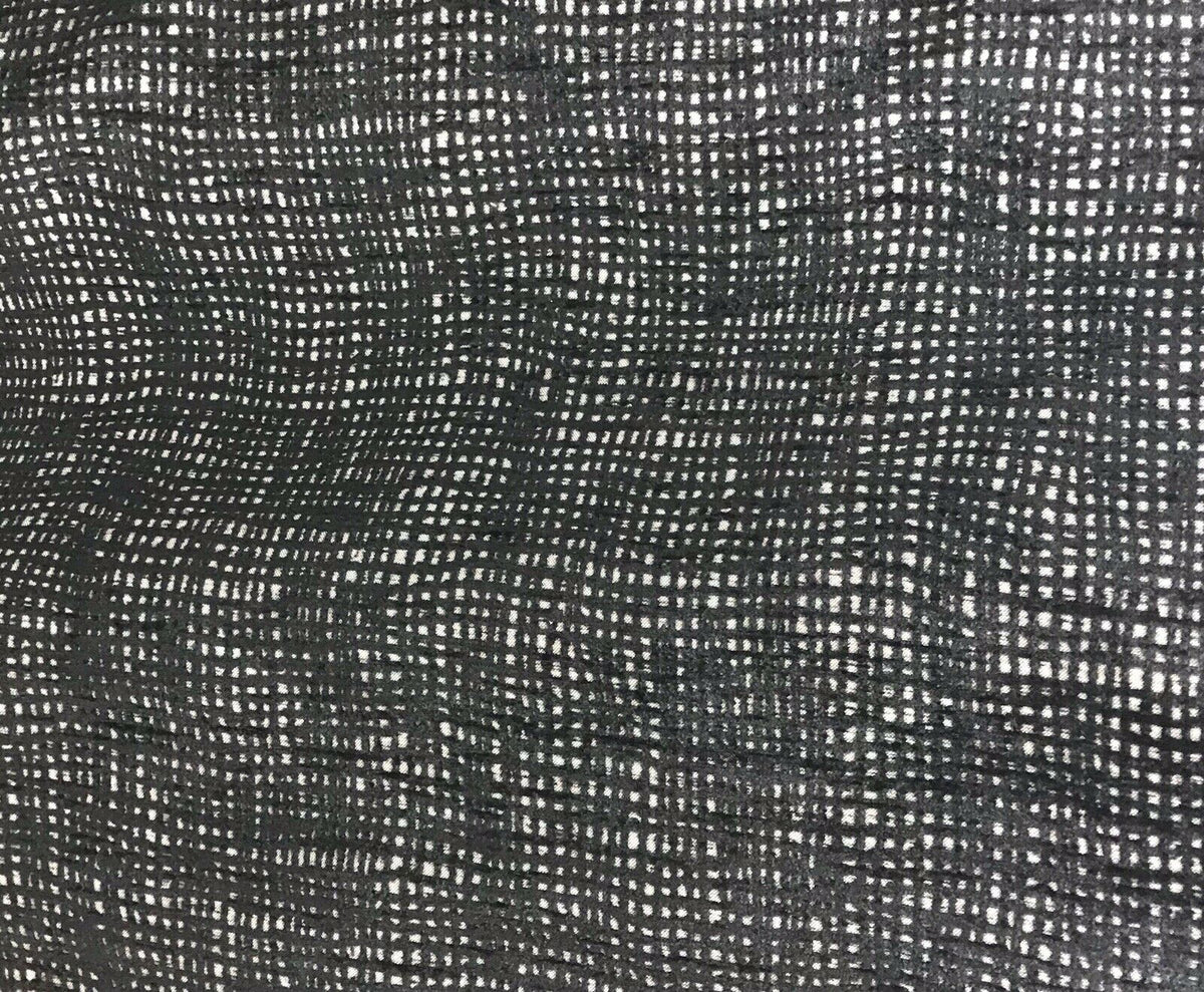 NEW Designer Upholstery Nubby Tweed Chenille Gingham Fabric- Black White - Fancy Styles Fabric Pierre Frey Lee Jofa Brunschwig & Fils