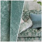 NEW Designer Velvet Checkered Upholstery Fabric - Spearmint Green- By the yard - Fancy Styles Fabric Pierre Frey Lee Jofa Brunschwig & Fils