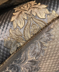 NEW Princess Clara Designer Satin Damask Upholstery Drapery Fabric - Pewter Gray BTY - Fancy Styles Fabric Pierre Frey Lee Jofa Brunschwig & Fils