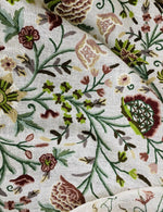 NEW Novelty Decorating Drapery Fabric- Crewel Floral Embroidery - Fancy Styles Fabric Pierre Frey Lee Jofa Brunschwig & Fils