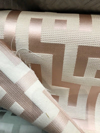 NEW Rose Gold Pink Designer Brocade Satin Upholstery Fabric- By The Yard - Fancy Styles Fabric Pierre Frey Lee Jofa Brunschwig & Fils