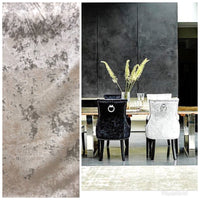SWATCH- Designer Italian Crushed Velvet Chenille Upholstery Fabric - Silver Gray - Fancy Styles Fabric Boutique