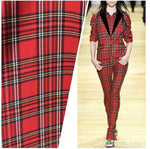 NEW SALE! Lightweight Plaid Tartan Woven Dress And Blazer Fabric - Red - Fancy Styles Fabric Pierre Frey Lee Jofa Brunschwig & Fils