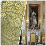 NEW! SALE! 100% Silk Taffeta Interior Design Fabric Damask Brocade French Yellow - Fancy Styles Fabric Boutique