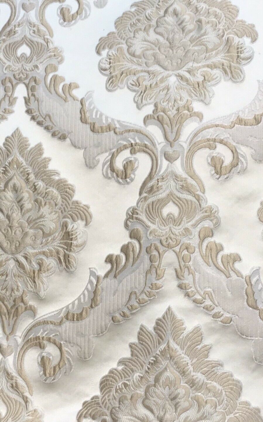 SALE! Prince Simon Designer Brocade Satin Fabric - Taupe Ivory Floral Upholstery Damask - Fancy Styles Fabric Pierre Frey Lee Jofa Brunschwig & Fils