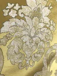 NEW Sir Darcey Designer Satin Burnout Damask Drapery Upholstery Fabric *Gold Yellow BTY - Fancy Styles Fabric Pierre Frey Lee Jofa Brunschwig & Fils
