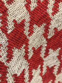 NEW Designer Upholstery Oversized Houndstooth Pattern Fabric - Red & Natural - Fancy Styles Fabric Pierre Frey Lee Jofa Brunschwig & Fils