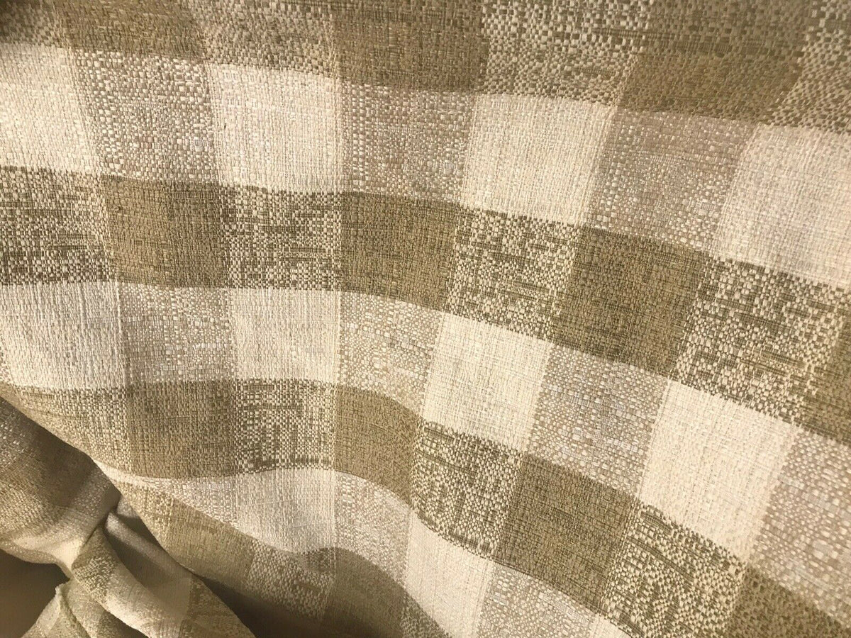 NEW! Designer 100% Raw Silk Gingham Check Decorating Fabric -Camel Brown - Fancy Styles Fabric Pierre Frey Lee Jofa Brunschwig & Fils