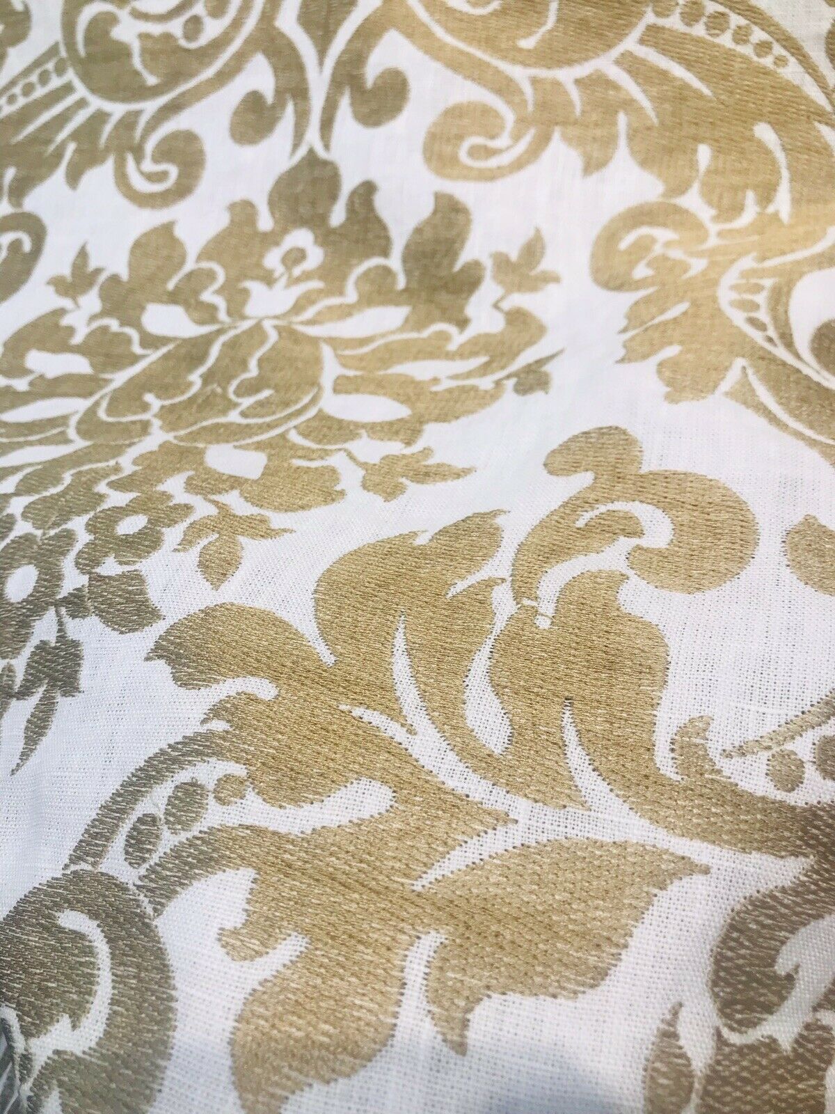 NEW Duchess Dolly Novelty Belgium Designer Imported 100% Linen Damask Fabric Gold - Fancy Styles Fabric Pierre Frey Lee Jofa Brunschwig & Fils