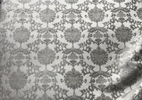 Lord Theo Designer Brocade Satin Burnout Chenille Velvet Fabric - Gray Upholstery Damask - Fancy Styles Fabric Pierre Frey Lee Jofa Brunschwig & Fils