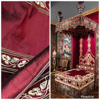 SALE! Lady Paulette 100% Silk Taffeta Interior Design Fabric Embroidery Rouge Red - Fancy Styles Fabric Pierre Frey Lee Jofa Brunschwig & Fils