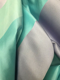 NEW! Queen Kirsten 100% Silk Rib Taffeta Fabric With Aqua, Turquoise, Lilac Pastel Stripe - Fancy Styles Fabric Pierre Frey Lee Jofa Brunschwig & Fils