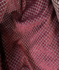 SALE! Lord Owen Burnout Velvet Chenille Fabric -Burgundy Red Diamond Motif -Upholstery - Fancy Styles Fabric Pierre Frey Lee Jofa Brunschwig & Fils