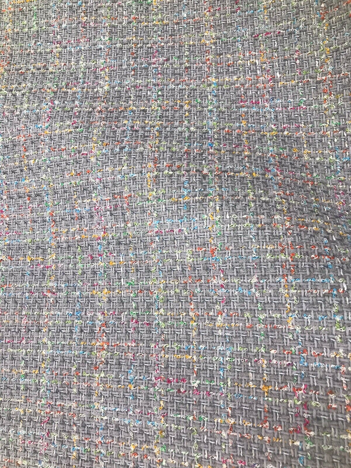 NEW Designer Nubby Upholstery Heavyweight Tweed Fabric- Gray & Multicolor BTY - Fancy Styles Fabric Pierre Frey Lee Jofa Brunschwig & Fils