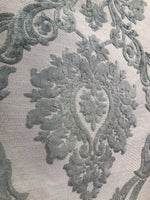 NEW Duke Raphael Designer Velvet Chenille Burnout Damask Upholstery Fabric - Grey - Fancy Styles Fabric Pierre Frey Lee Jofa Brunschwig & Fils