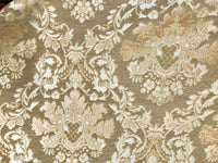 Lady Lauren Damask Burnout Chenille Velvet Fabric - Upholstery Taupe & Peach - Fancy Styles Fabric Pierre Frey Lee Jofa Brunschwig & Fils