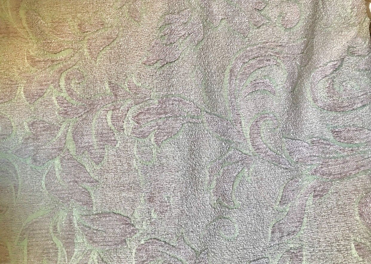SALE! Designer Velvet Chenille Burnout Fabric - Antique Pink And Aqua - Fancy Styles Fabric Pierre Frey Lee Jofa Brunschwig & Fils