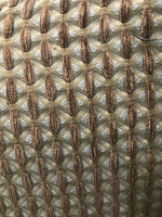 Designer Brocade Quilted Fabric  - Light Blue And Bronze- Upholstery - Fancy Styles Fabric Pierre Frey Lee Jofa