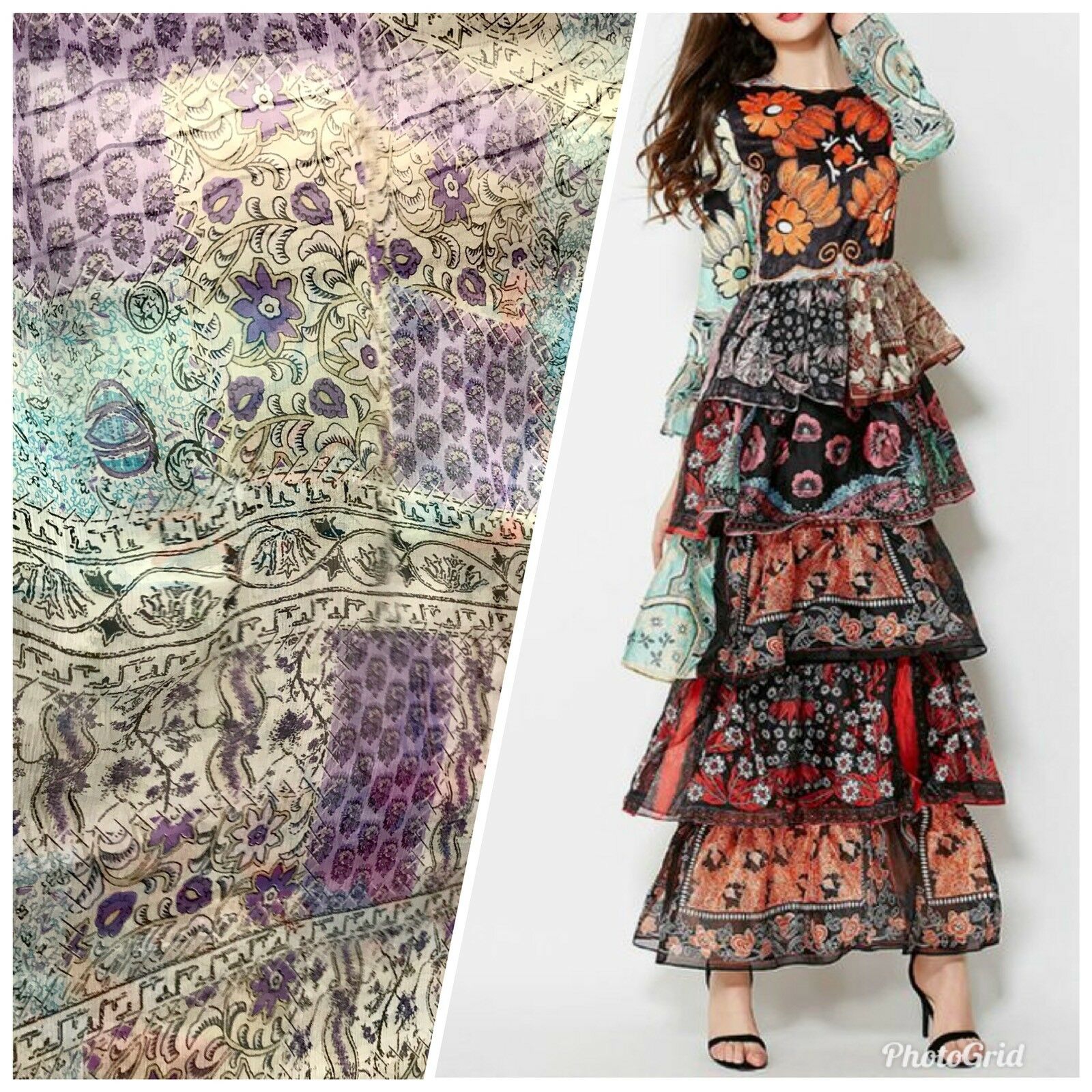 Italian Designer Fabric collection 2022 patchwork,thick Cotton+silk  twill,Fashion week floral various pattern Alta Moda fabric ⋆
