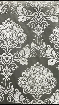 SWATCH Designer Satin Burnout Chenille Velvet Fabric - Gray Upholstery Damask - Fancy Styles Fabric Pierre Frey Lee Jofa Brunschwig & Fils