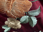 Back in Stock!  Duchess Seraphina 100% Silk Taffeta Embroidery Floral Fabric- Dark Red - Fancy Styles Fabric Pierre Frey Lee Jofa Brunschwig & Fils