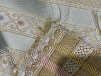 NEW Princess Avery Novelty Ritz Neoclassical Brocade Striped Satin Fabric - Louis Blue - Fancy Styles Fabric Pierre Frey Lee Jofa Brunschwig & Fils